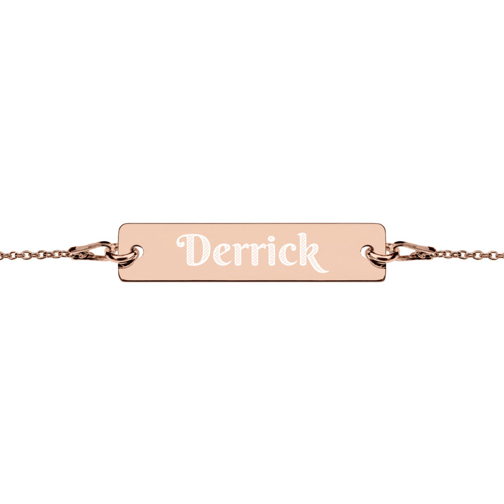 Engraved Bar Chain Bracelet "Derrick"