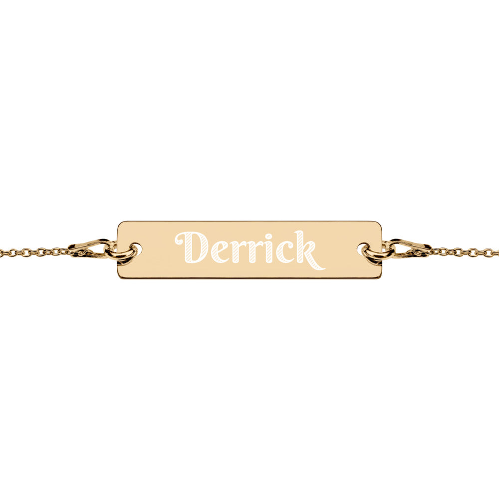 Engraved Bar Chain Bracelet "Derrick"