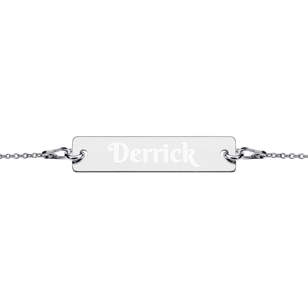 Engraved Bar Chain Bracelet "Derrick"