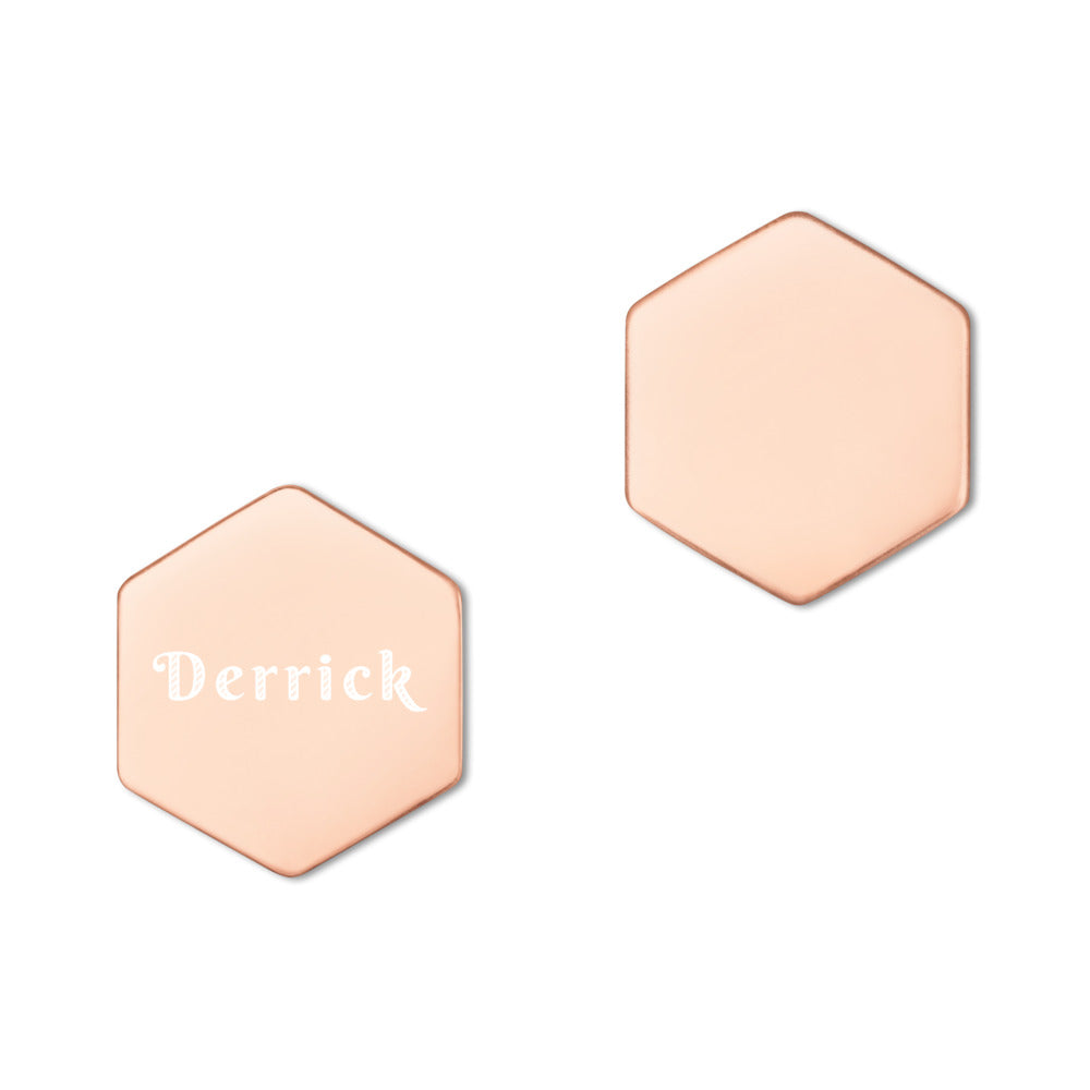 Sterling Silver Hexagon Earrings "Derrick"