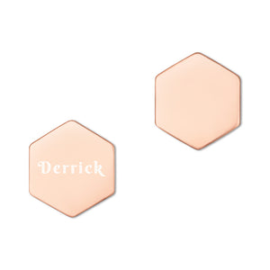 Sterling Silver Hexagon Earrings "Derrick"