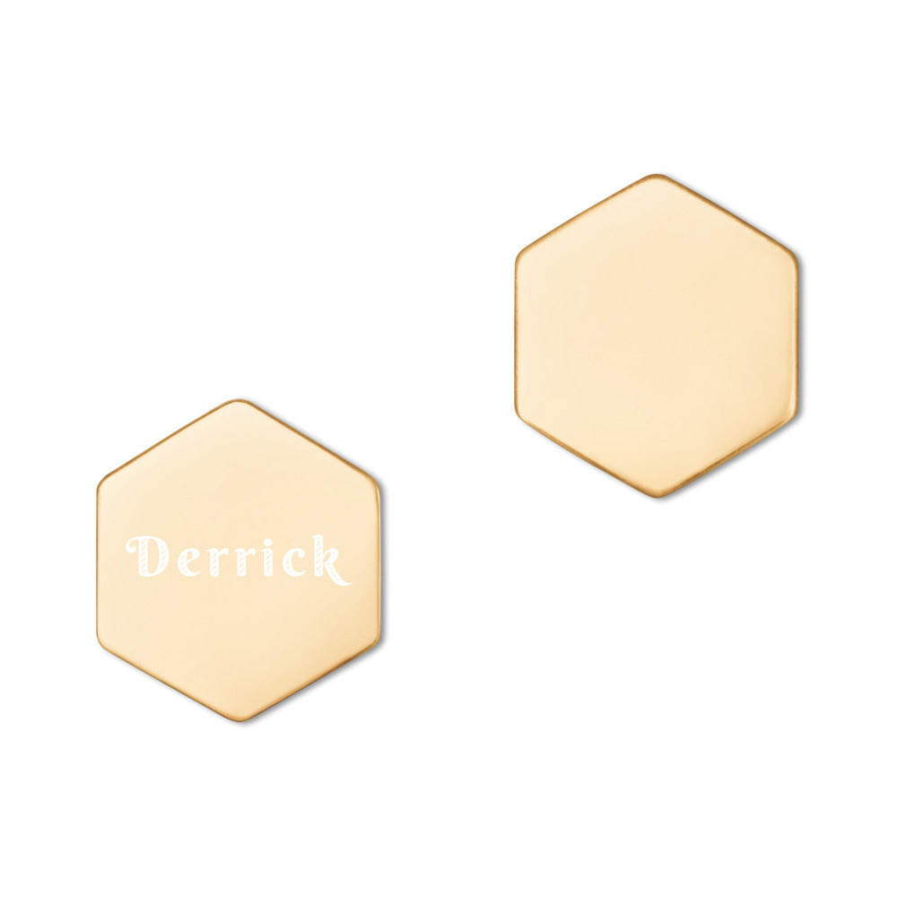 Sterling Silver Hexagon Earrings "Derrick"